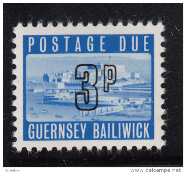 Guernsey 1971-76 MNH Scott #J11 3p Castle Cornet, St. Peter's Port - Guernesey