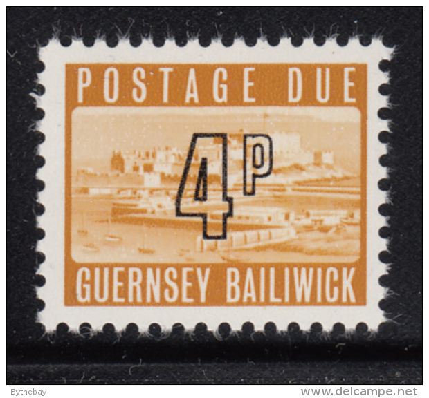 Guernsey 1971-76 MNH Scott #J12 4p Castle Cornet, St. Peter's Port - Guernesey