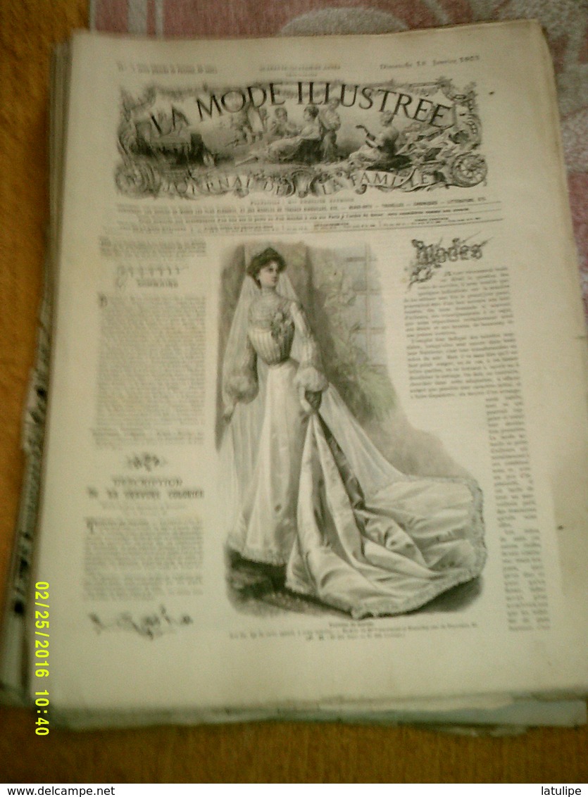 Journal De Famille La Mode Illustrée  No 3 ( Avec Planche De Patrons ) De 44em Année Du 18 Janvier  1903 _6 Pages - Mode