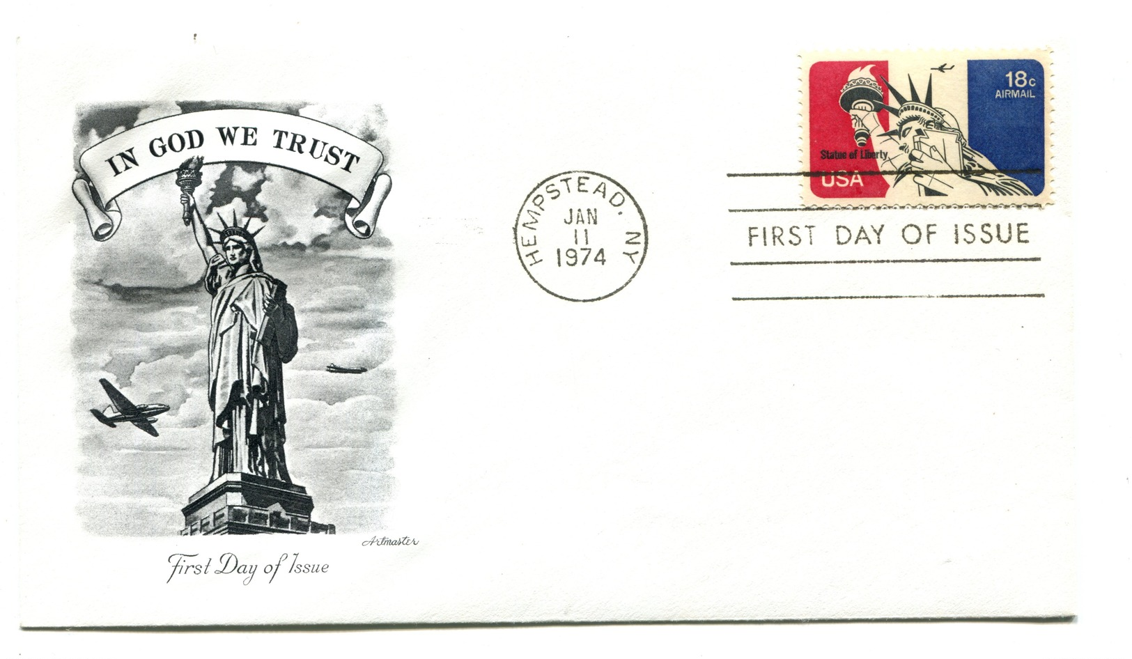 1974 USA Statue Of Liberty Airmail 18c  FDC - 1971-1980