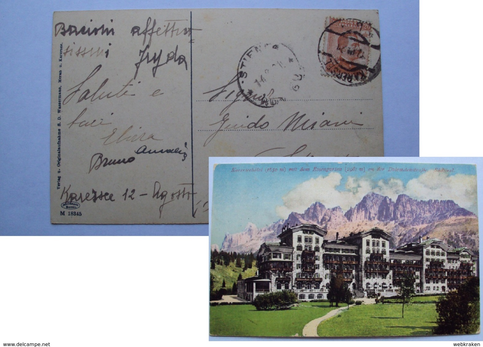 STORIA POSTALE ANNULLO AUSTRIA SU REGNO ITALIA DI KARERSEE B ANNI 20 CAREZZA AL LAGO BOLZANO - Sonstige & Ohne Zuordnung