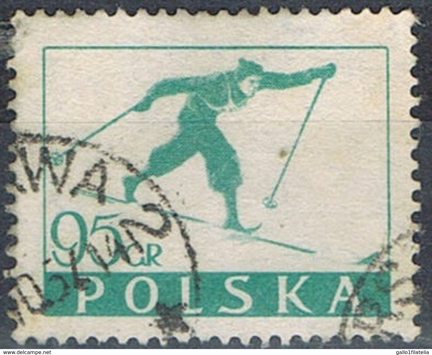 1953 -  POLONIA / POLAND - SCIATORE / SKIER - USATO / USED. - Usati