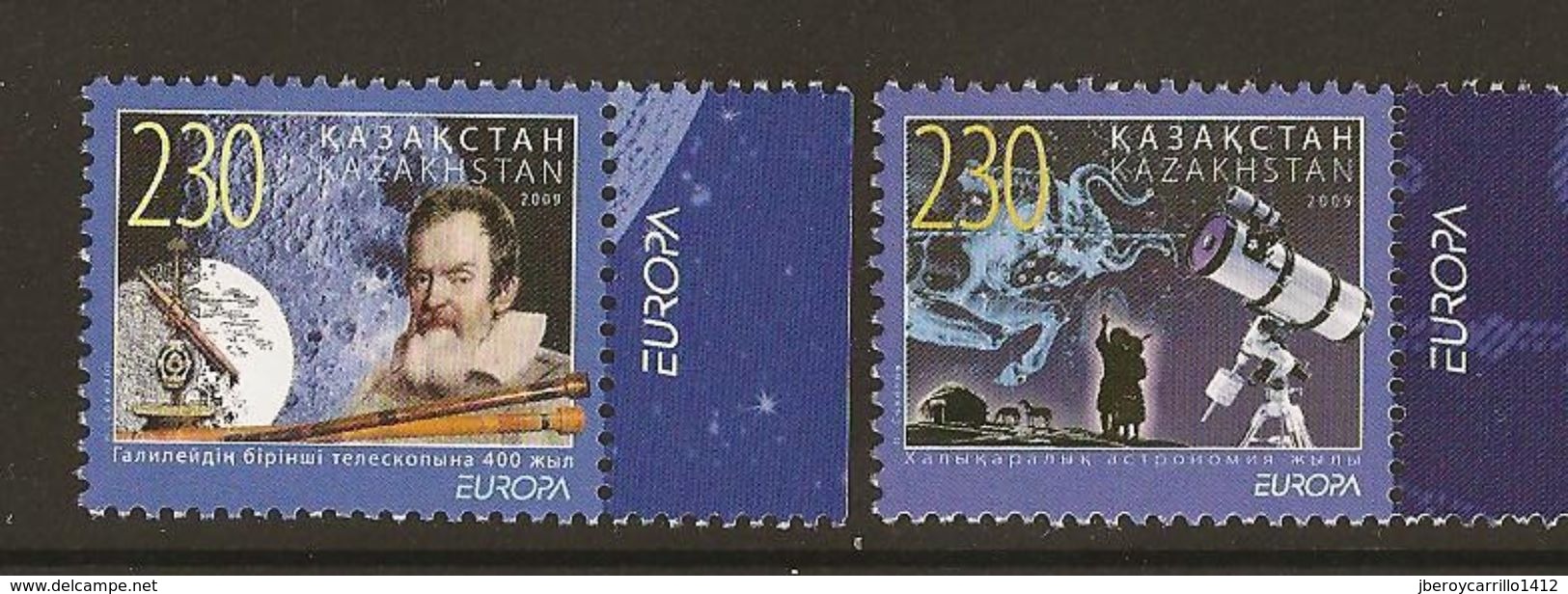 KAZAKHSTAN / KASACHSTAN - EUROPA 2009 - "ASTRONOMIA" -   -  SERIE De 2 V. DENTADAS - 2009