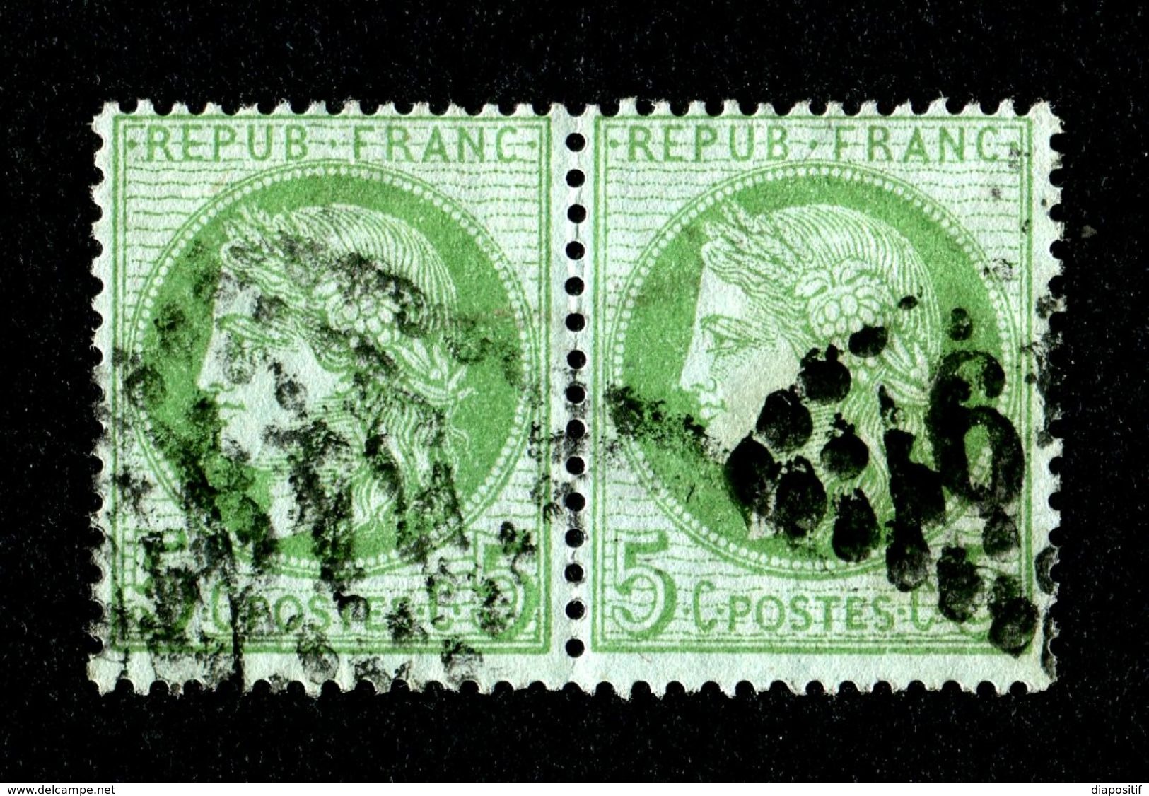France 1872 - Paire Cérès N° 53k Oblitéré - TBE - Pas De Pli - Pas D'aminci - Cote 30,00 € - 1871-1875 Ceres