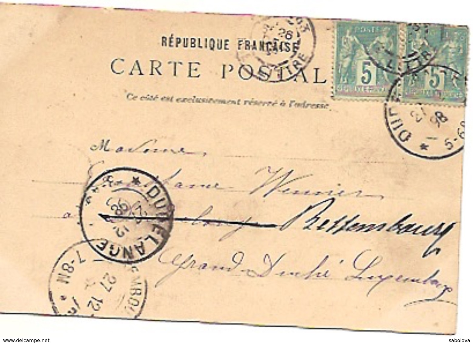 Grande Roue Paris 1898 Cachet Luxembourgeois Sur Timbres Français - Exhibitions