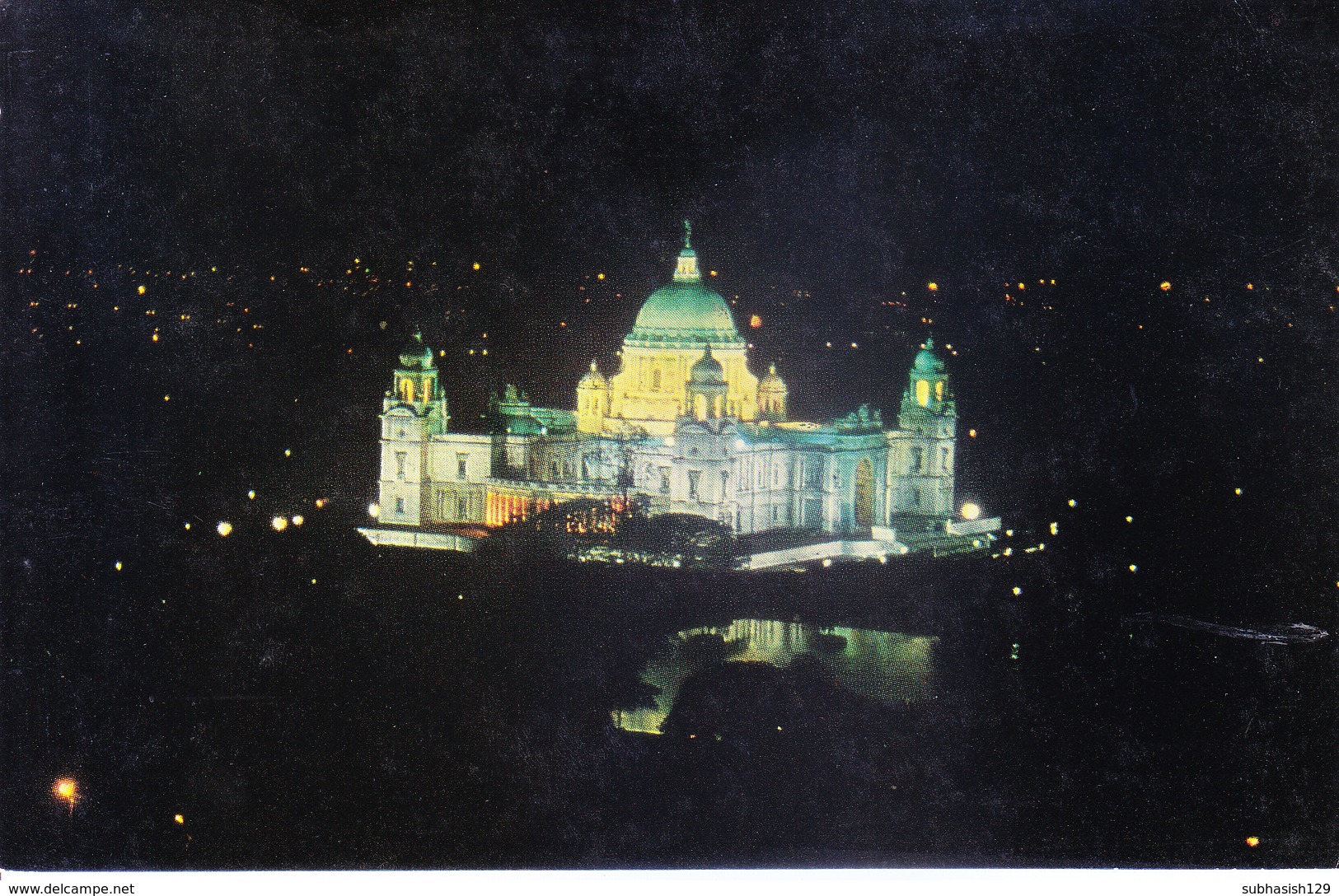 INDIA : COLOUR PICTURE POST CARD : TOURISM : VICTORIA MEMORIAL, CALCUTTA / KOLKATA : BIRD'S EYE VIEW FROM NORTH EAST - India