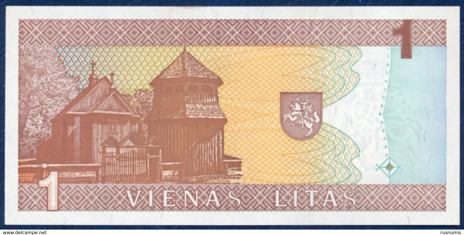 LITHUANIA LITUANIE LITAUEN 1 LITAS LIT P-53 WOODEN CHURCH 1994 UNC - Lituanie