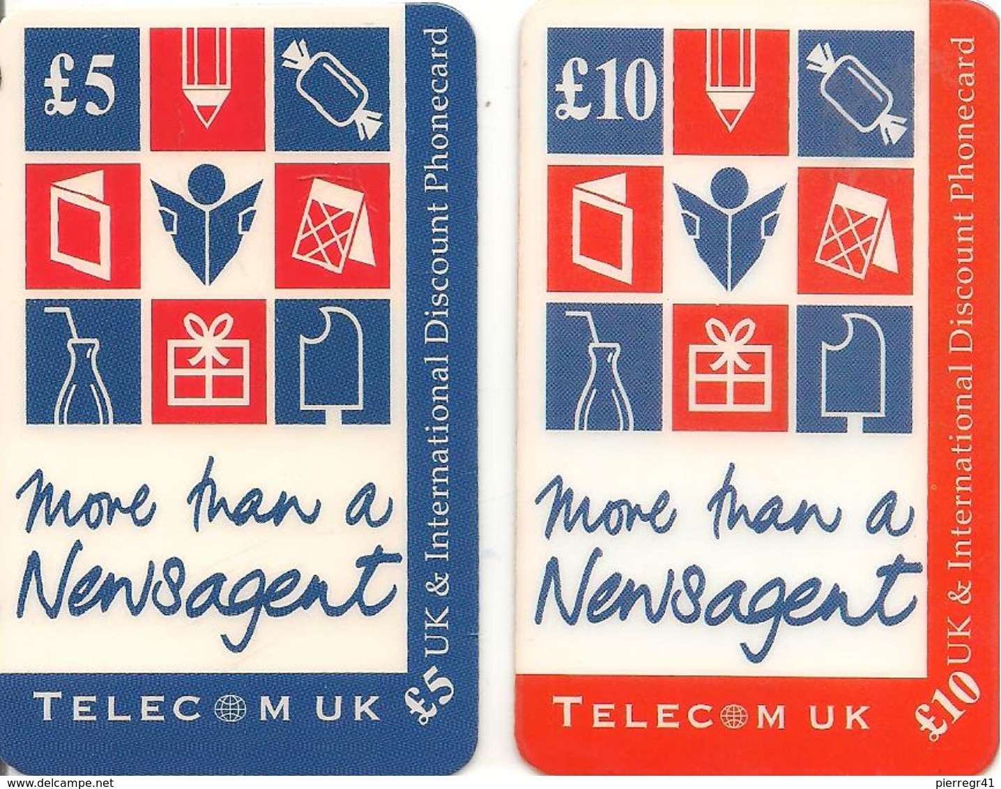 2-CARTES+-PREPAYEE-GB-5£/10£-TELECOM UK-DISCOUNT PHONECARD-TBE-RARE - Autres & Non Classés