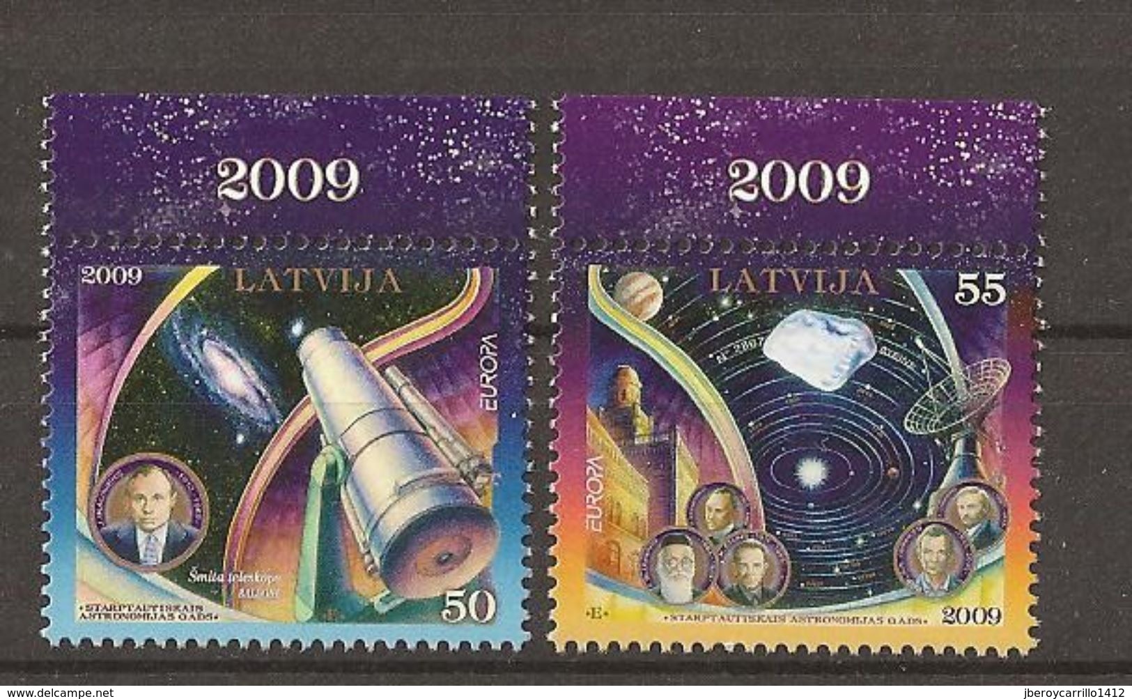 LETONIA / LATVIA  LETTLAND / LETTONIE - EUROPA 2009  - TEMA  "ASTRONOMIA" - SERIE De 2 V. -  DENTADA  (PERFORATED) - 2009