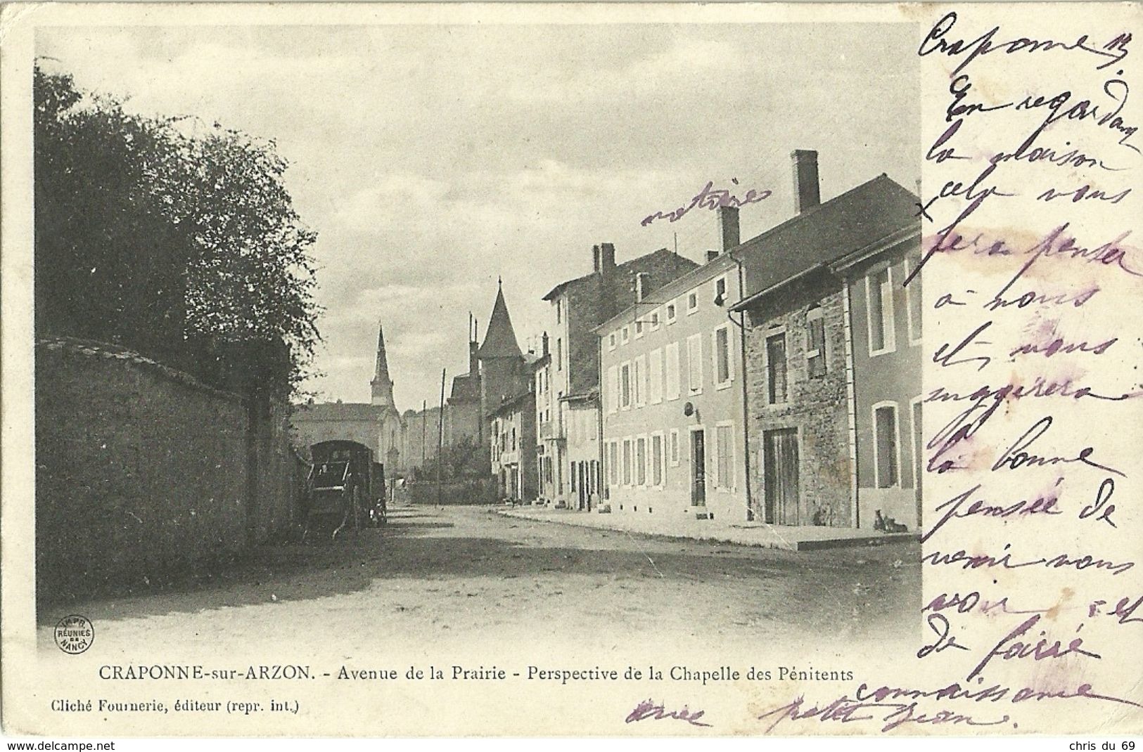 Craponne Sur Arzon Avenue De La Prairie Perspective De La Chapelle Des Penitents - Craponne Sur Arzon