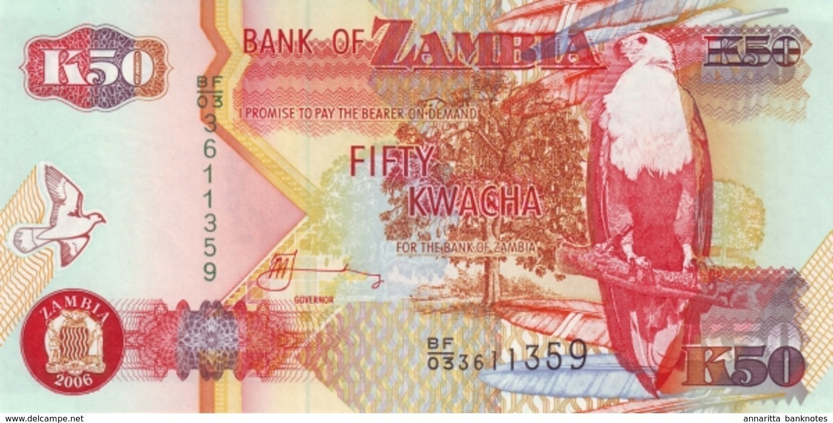 ZAMBIE 50 KWACHA 2006 P-37e NEUF [ZM138f] - Zambia