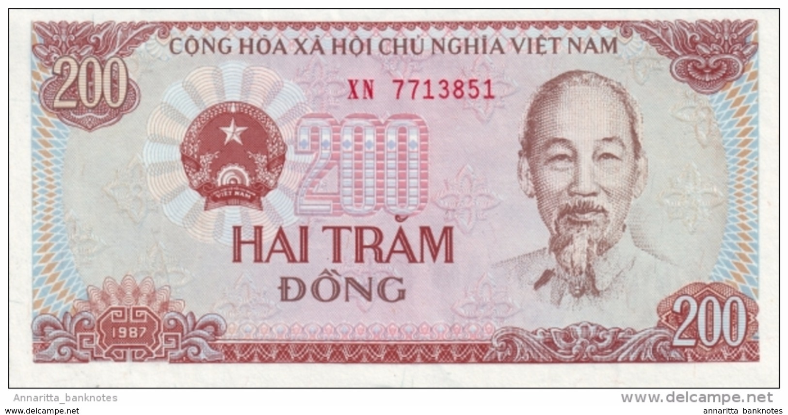 VIETNAM 200 DONG 1987 P-100a NEUF PETIT S/N [VN328a] - Vietnam