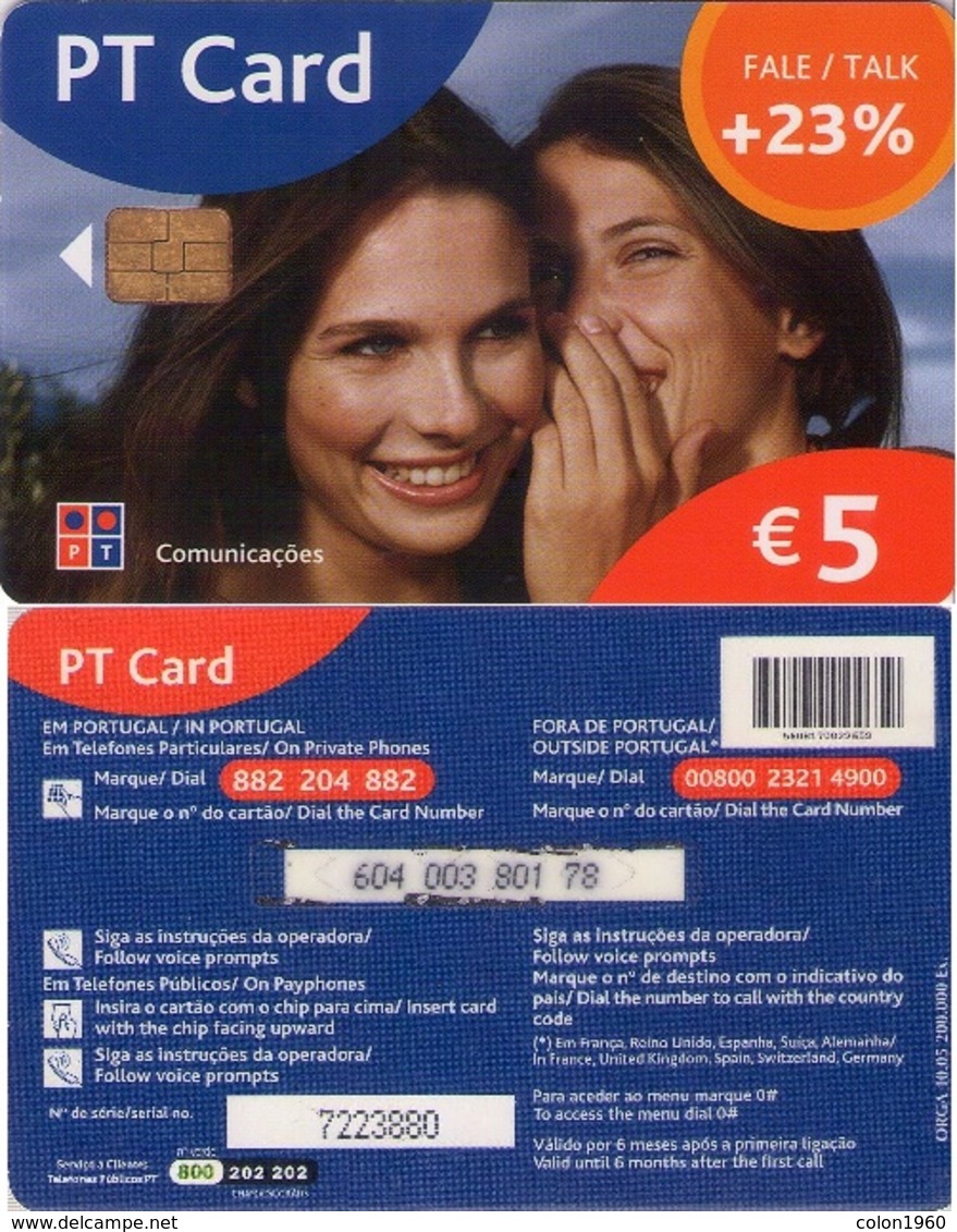 PORTUGAL PTC03C. PT Card - Women (+23%). 2005-10. (109) - Portugal