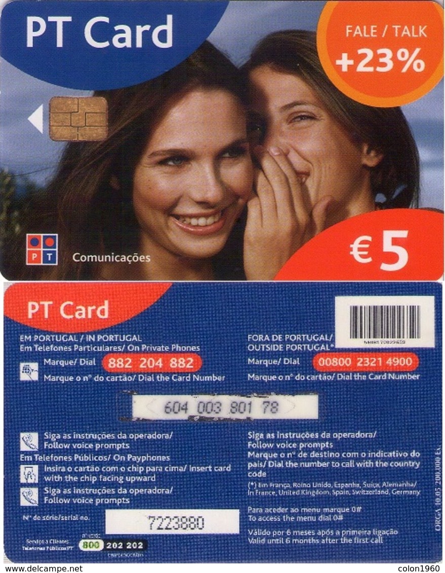 PORTUGAL PTC03C. PT Card - Women (+23%). 2005-10. (109) - Portogallo