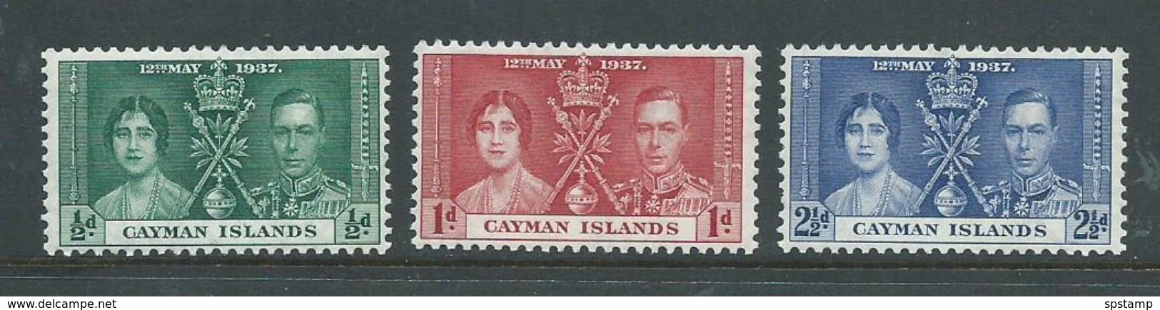 Cayman Islands 1937 KGVI Coronation Set 3 MNH - Cayman Islands