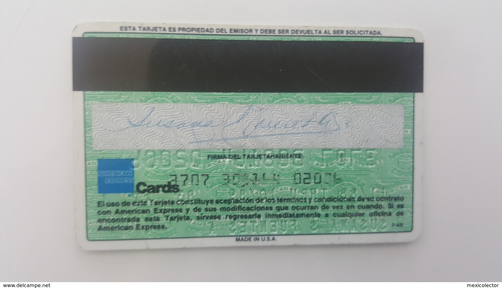 MEXICO - CREDIT CARD - AMERICAN EXPRESS - VALID ONLY IN MEXICO - OLD & RARE - 1988 - USED SEE SCANS - Geldkarten (Ablauf Min. 10 Jahre)