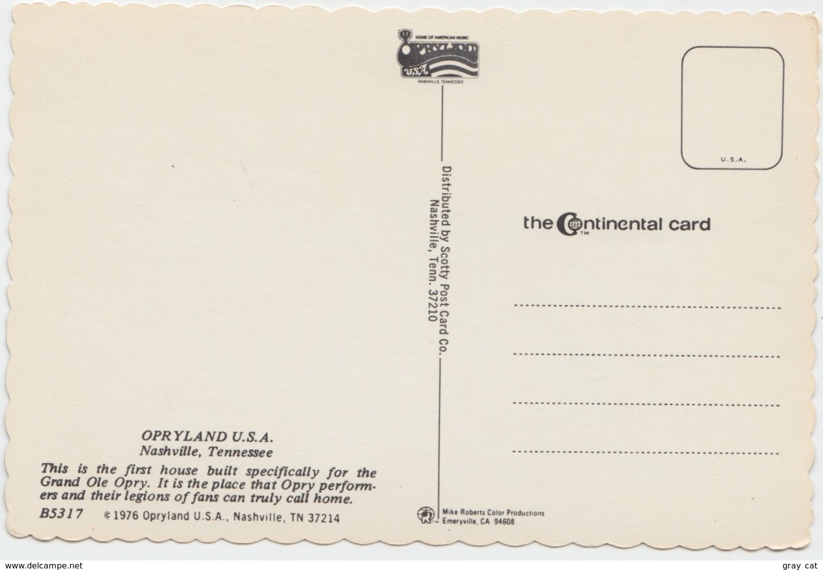 The Grand Ole Opry, OPRYLAND, U.S.A., Nashville, Tennessee, Unused Postcard [20918] - Nashville