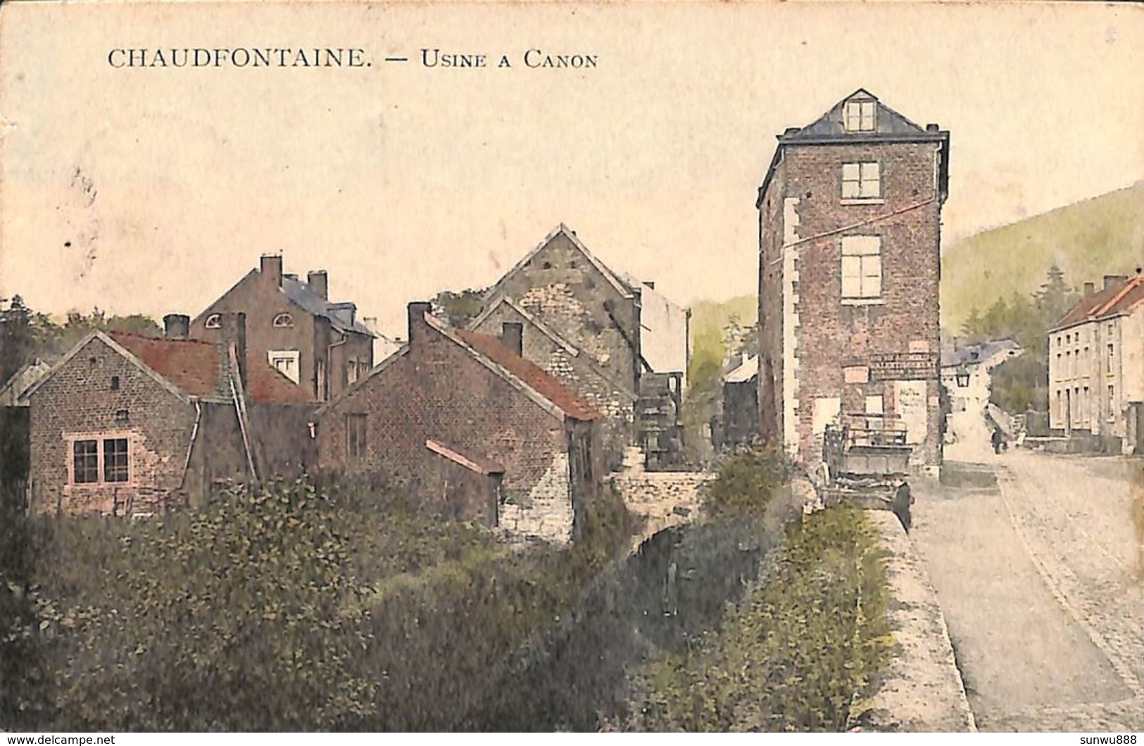 Chaudfontaine - USine à Canon (colorisée, Phototypie Marco Marcovici 1913) - Chaudfontaine