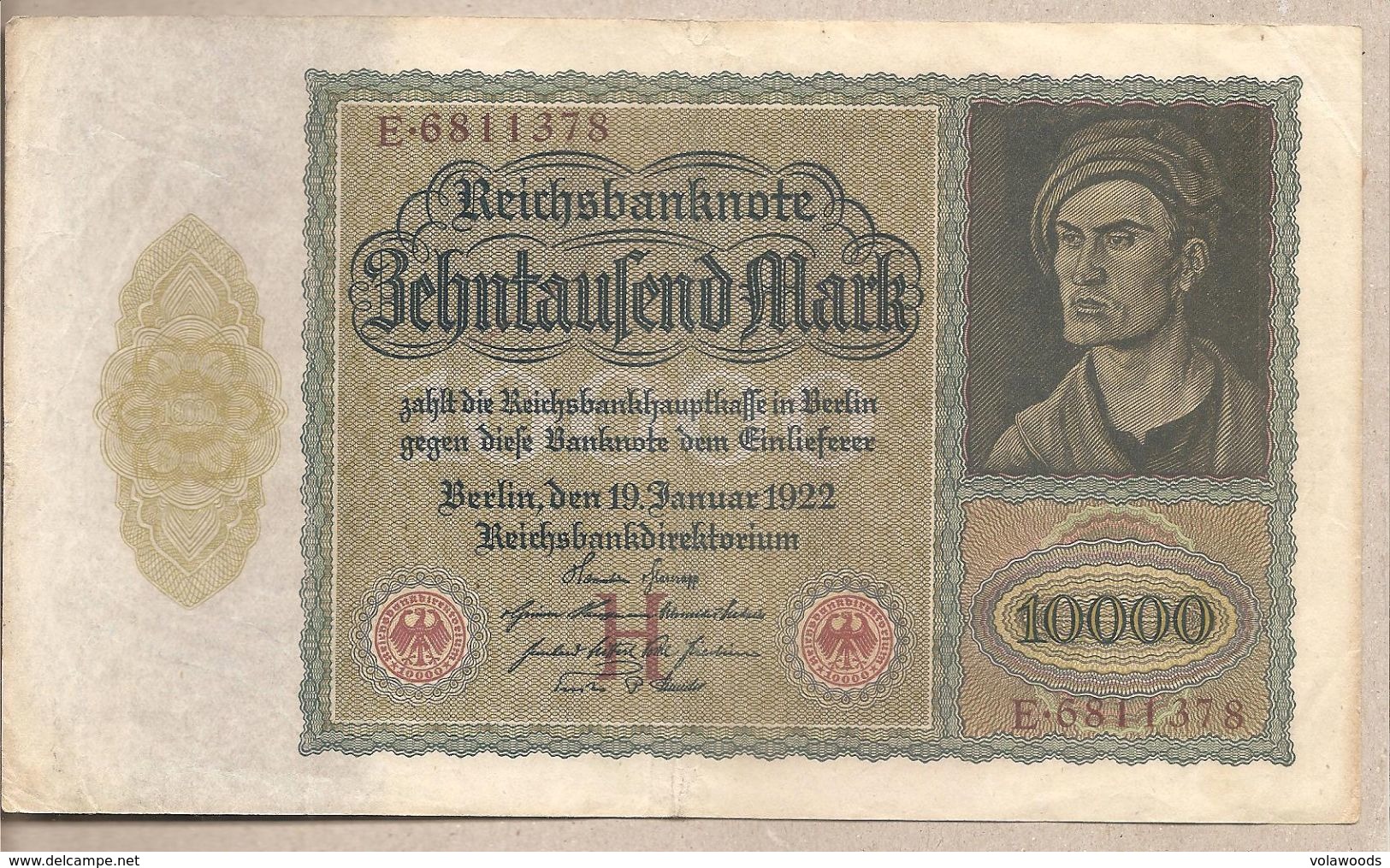 Germania - Banconota Circolata Da 10.000 Marchi P-70 - 1922 #17 - 10.000 Mark