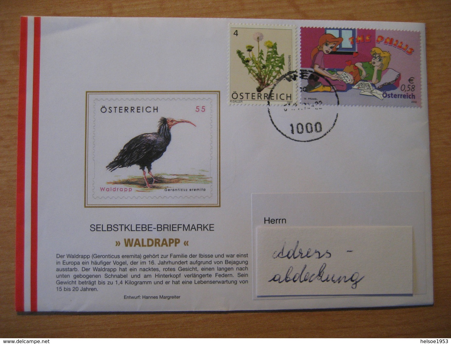 Österreich 2002 6 Schmuckkuvert Mit "Die Phillis" ANK 2407 - Lettres & Documents