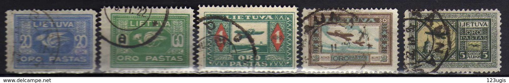 Litauen / Lietuva, 1921,  Mi 102; 104; 106--108, Gestempelt, Flugpost / Air Mail [280118XXII] - Lithuania