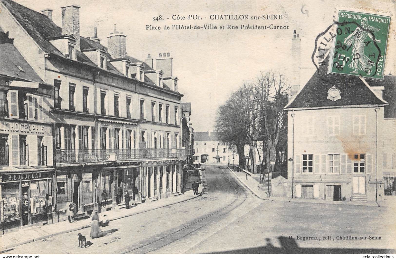 Châtillon Sur Seine     21    La Rue Du Président Carnot    (voir Scan) - Chatillon Sur Seine