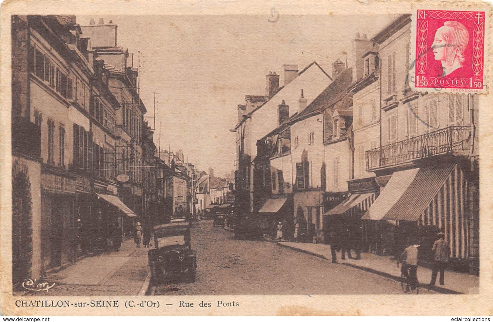 Châtillon Sur Seine     21    La Rue Des Ponts   (voir Scan) - Chatillon Sur Seine