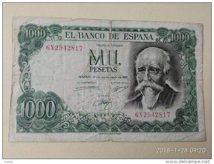 1000 Pesetas 1971 - 1000 Pesetas