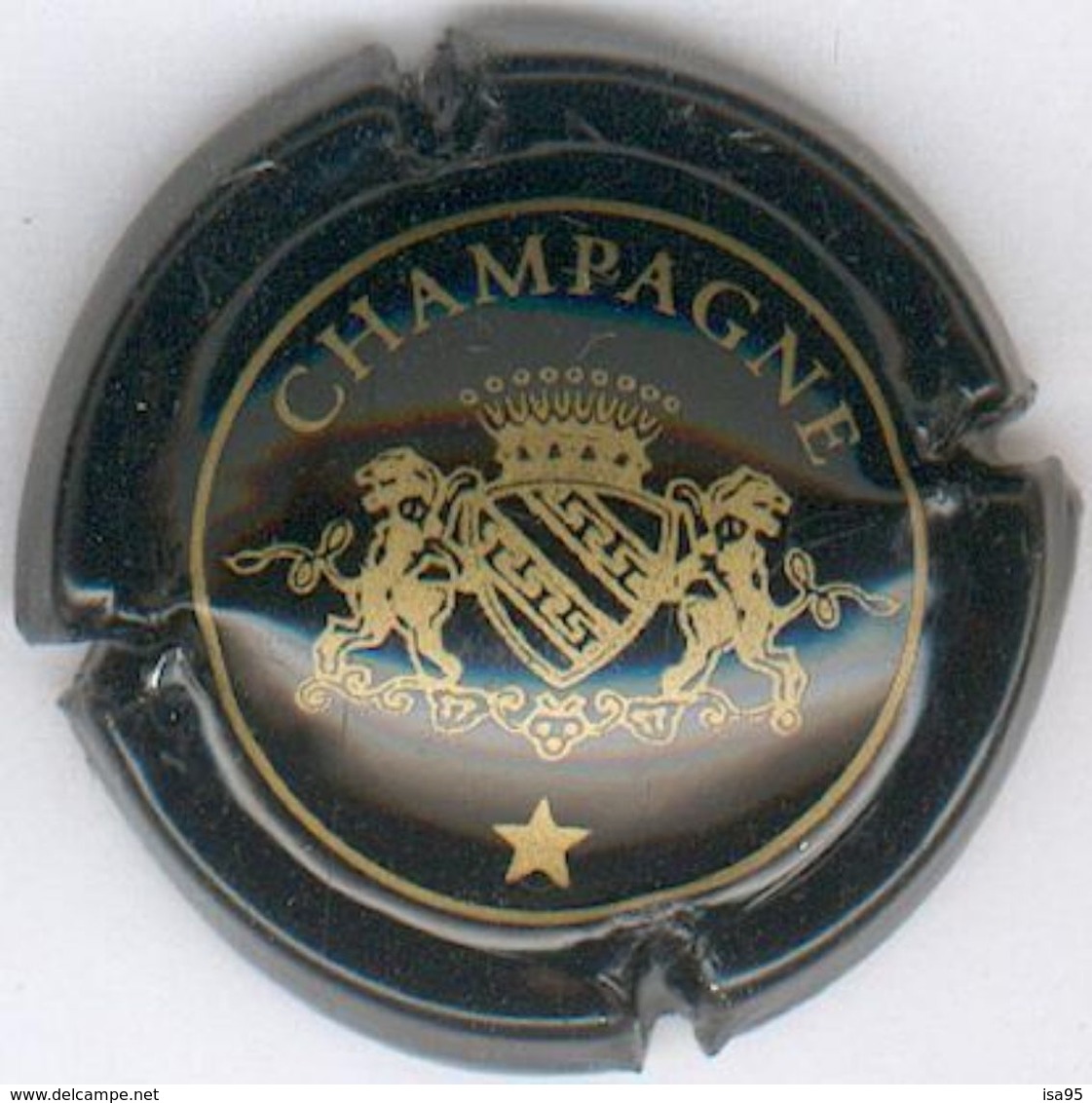 CAPSULE-CHAMPAGNE VANDIERES N°12 Avec étoile Noir & Or - Autres & Non Classés