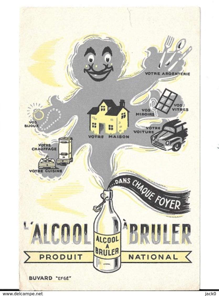 BUVARD  Marque  ALCOOL  A  BRULER  PRODUIT  NATIONAL - Collections, Lots & Séries