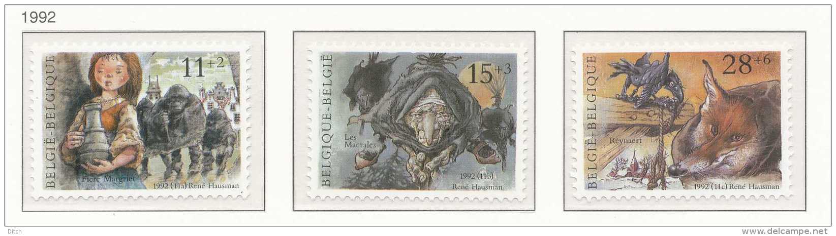 D- [2465/67] Belgique 1992, Culturelle, Légendes Diverses, SC, SNC - Verhalen, Fabels En Legenden