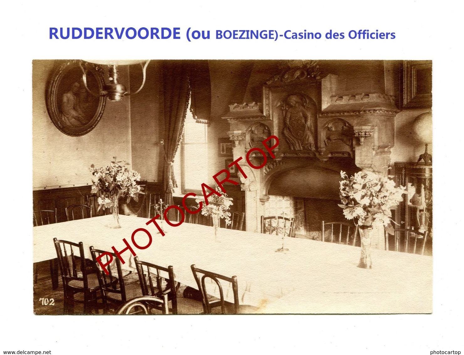 RUDDERVOORDE Ou BOEZINGE-Casino Des Officiers-PHOTO Mate All.-Cliche 702-Inf. Regt.182-GUERRE 14-18-1 WK-Militaria- - Oostkamp