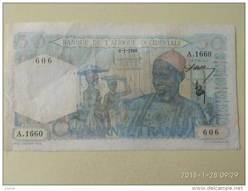 50 Francs 1948 - Stati Dell'Africa Occidentale