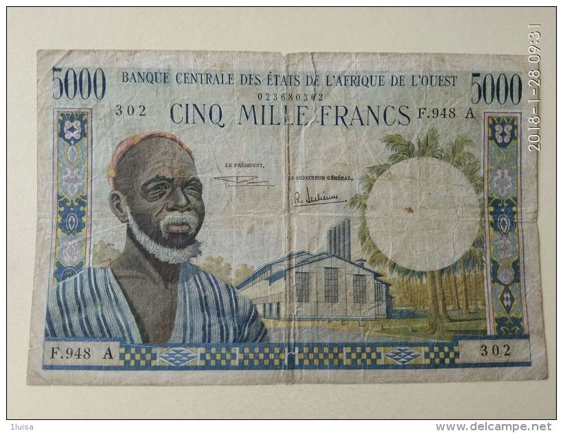 5000 Francs 1975 Costa D'avorio - États D'Afrique De L'Ouest