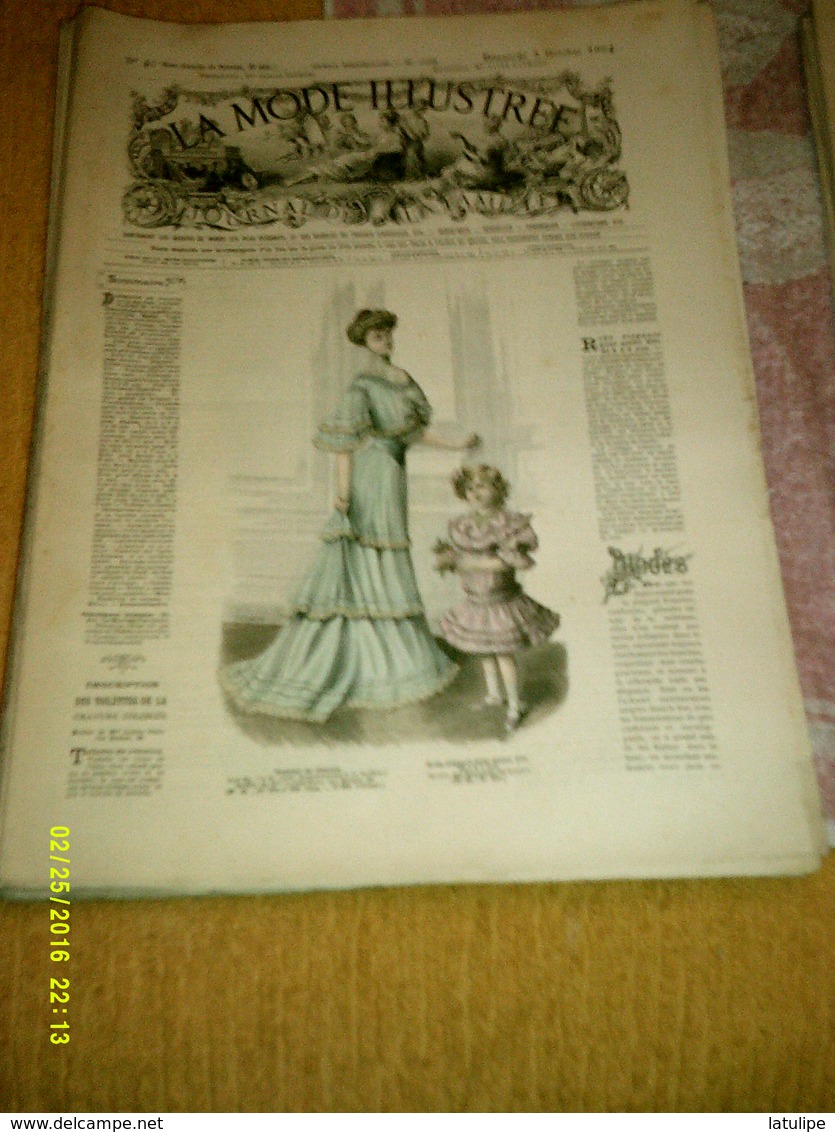 Journal De Famille La Mode Illustrée  No 40 ( Avec Planche De Patrons 50 Ct) De 45em Année Du 2 Octobre  1904 _6 Pages - Mode