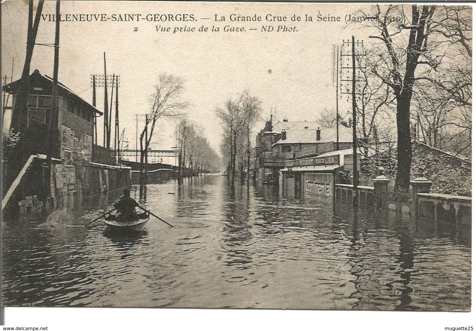 Crue De La Seine -Villeneuve Saint Georges -la Gare - Paris Flood, 1910