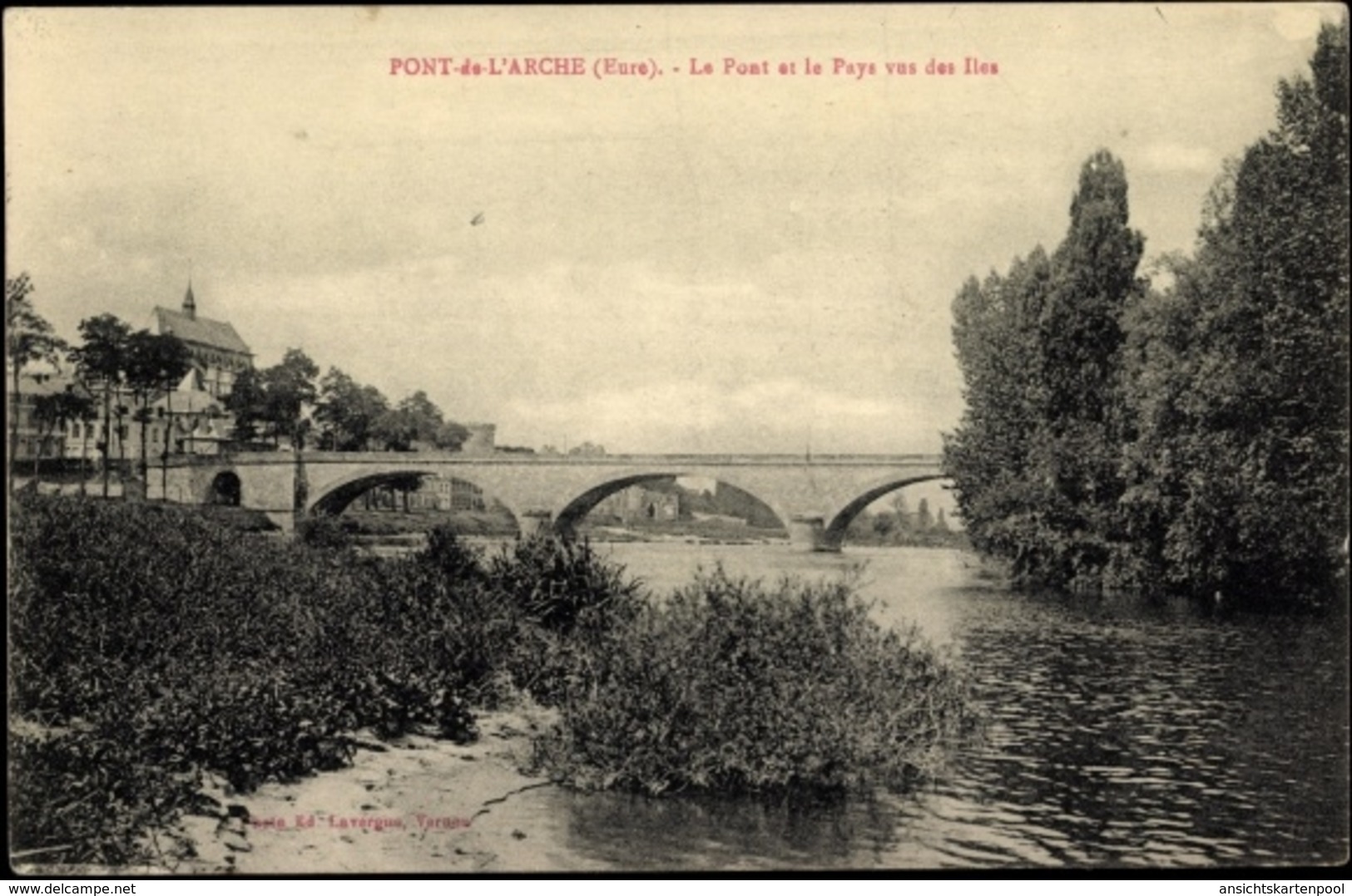 Cp Pont De L'Arche Eure,Le Pont Et Le Pays Vus Des Iles - Other & Unclassified