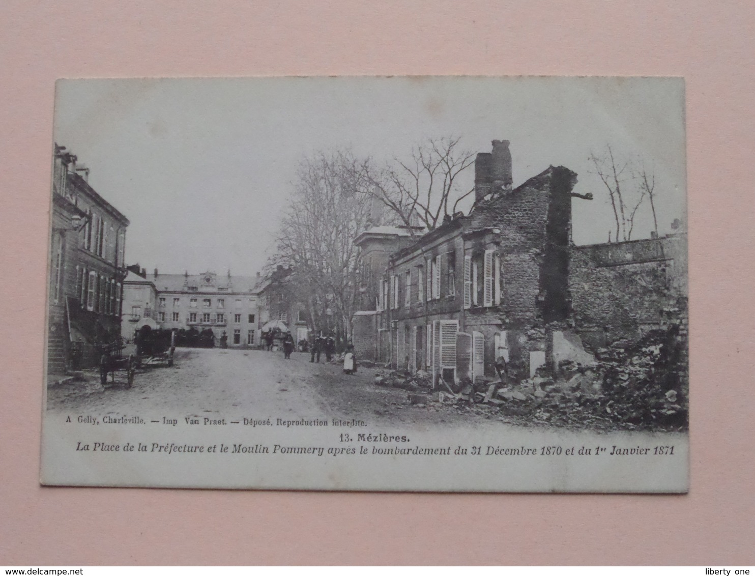 Mézières La Place De La Préfecture Et Le Moulin Pommery Après Le Bombard... ( 13 - A. Gelly ) Anno 19?? ( Voir Photo ) ! - Charleville