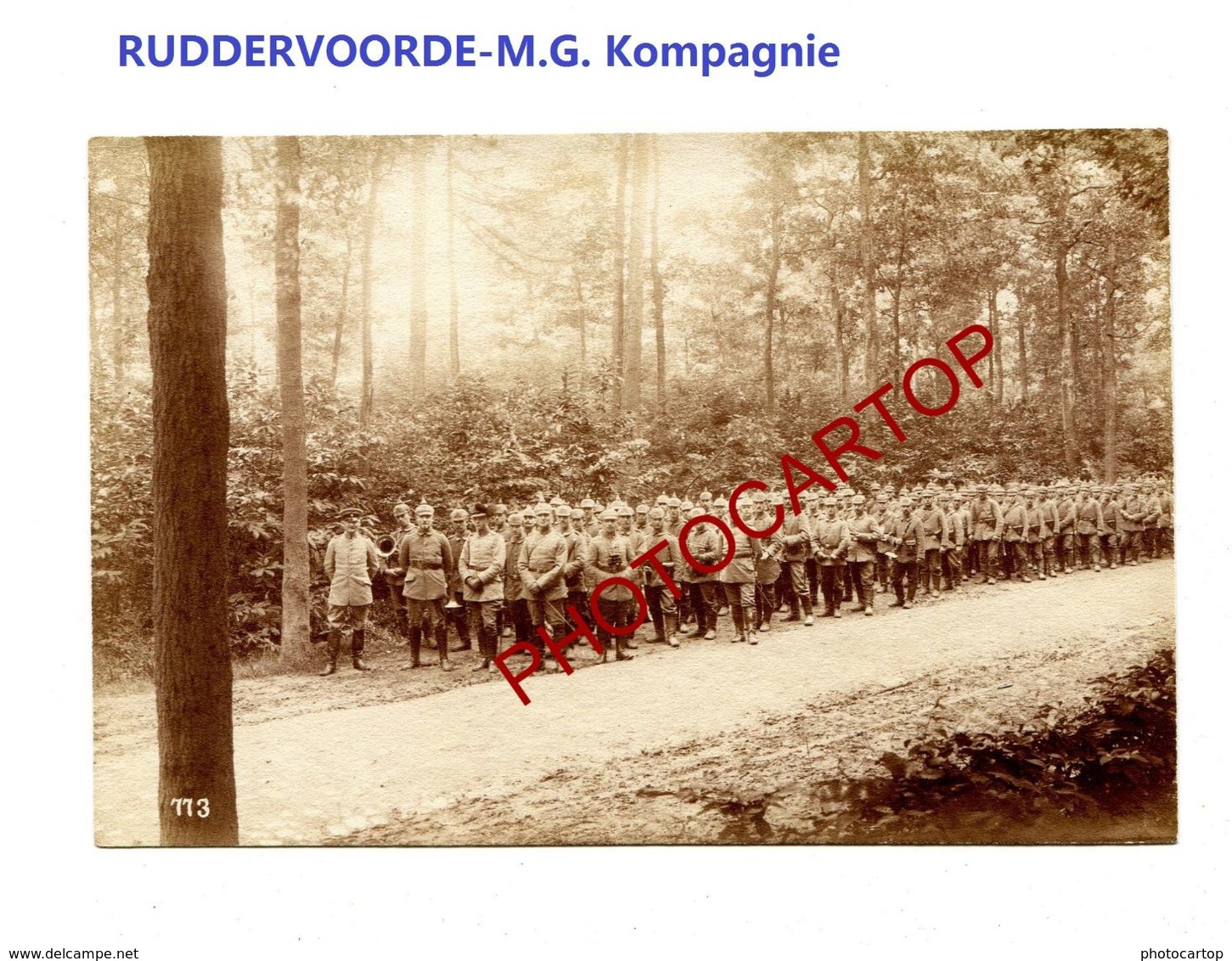 RUDDERVOORDE-M.G. Kompagnie-Cliche 773-Inf. Regt.182-GUERRE 14-18-1 WK-Militaria-Belgien- - Oostkamp