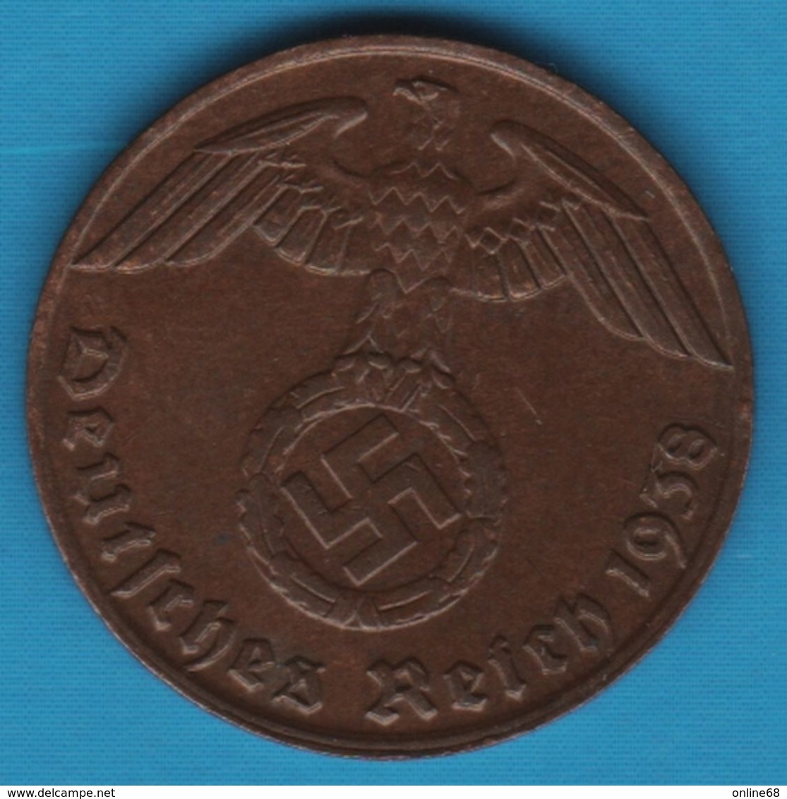 DEUTSCHES REICH 1 REICHSPFENNIG 1938 J KM# 89 (svastika) - 1 Reichspfennig