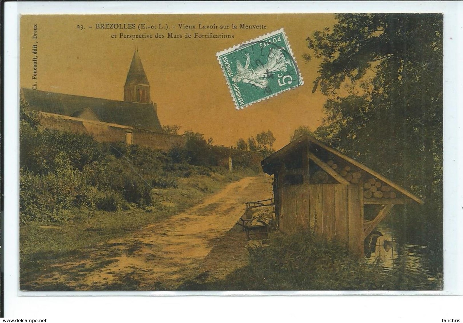 Brezolles-Vieux Lavoir Sur La Meuvette Et Perspective Des Murs De Fortifications - Autres & Non Classés