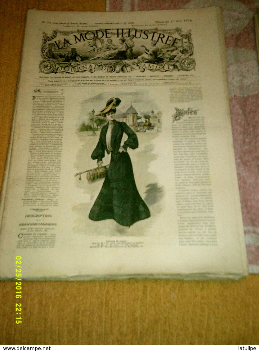 Journal De Famille La Mode Illustrée  No 18 ( Avec Planche De Patrons 50 Ct) De 45em Année Du 1er Mai 1904 _6 Pages - Mode