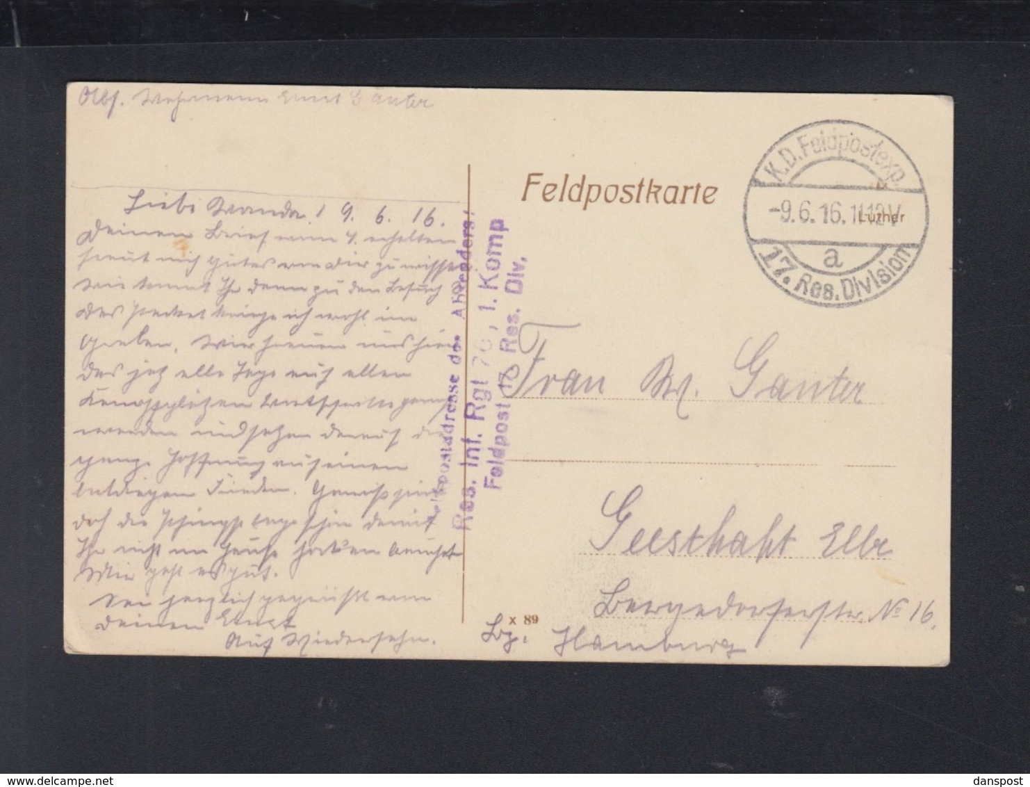 Carte Postale 1916 Francais Captifs A Loretto - Guerra 1914-18
