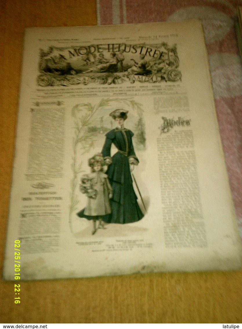 Journal De Famille La Mode Illustrée  No 7 ( Avec Planche De Patrons 50 Ct) De 45em Année Du 14 Fevrier 1904 _6 Pages - Mode