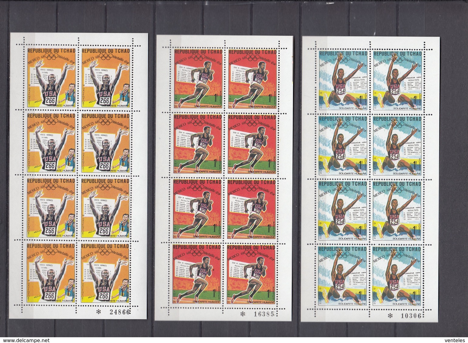 Chad 30.06.1969 Mi Klbg # 240-63 А Mexico Summer Olympics Goldmedal Winners, MNH OG - Estate 1968: Messico