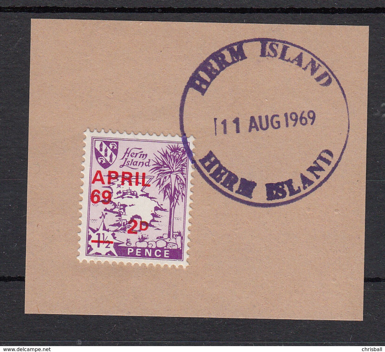 Herm (Guernsey)  April 69 Provisional Used On Piece Fine Used - Guernesey