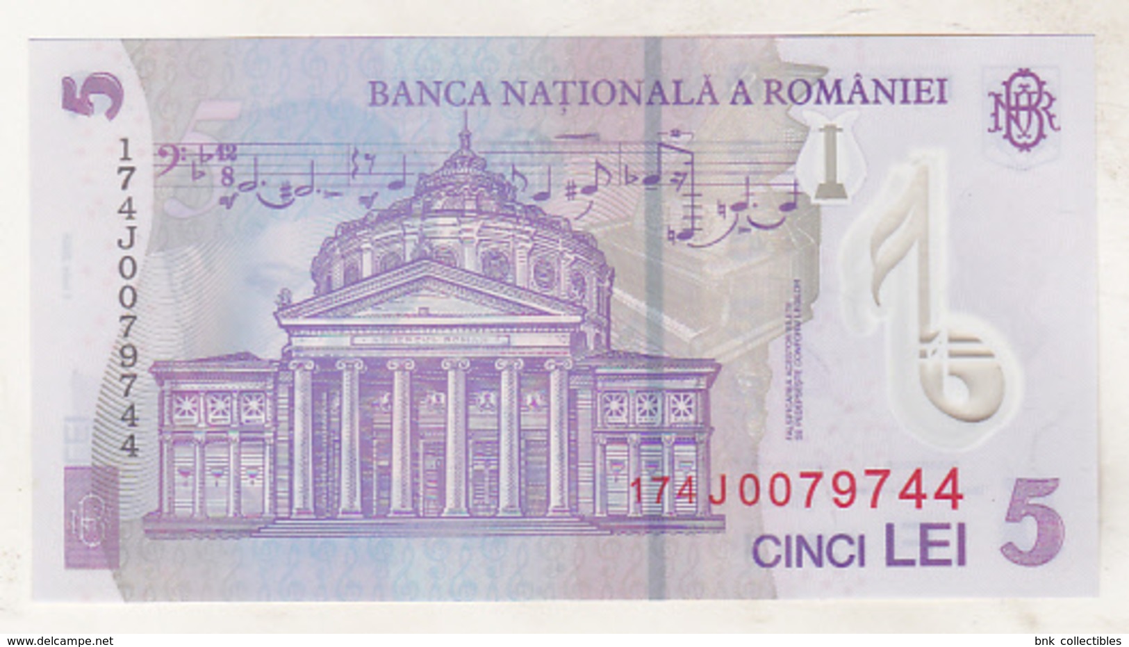 Romania 5 Lei 2005 ( 2017 )  , Uncirculated , Polymer - Romania