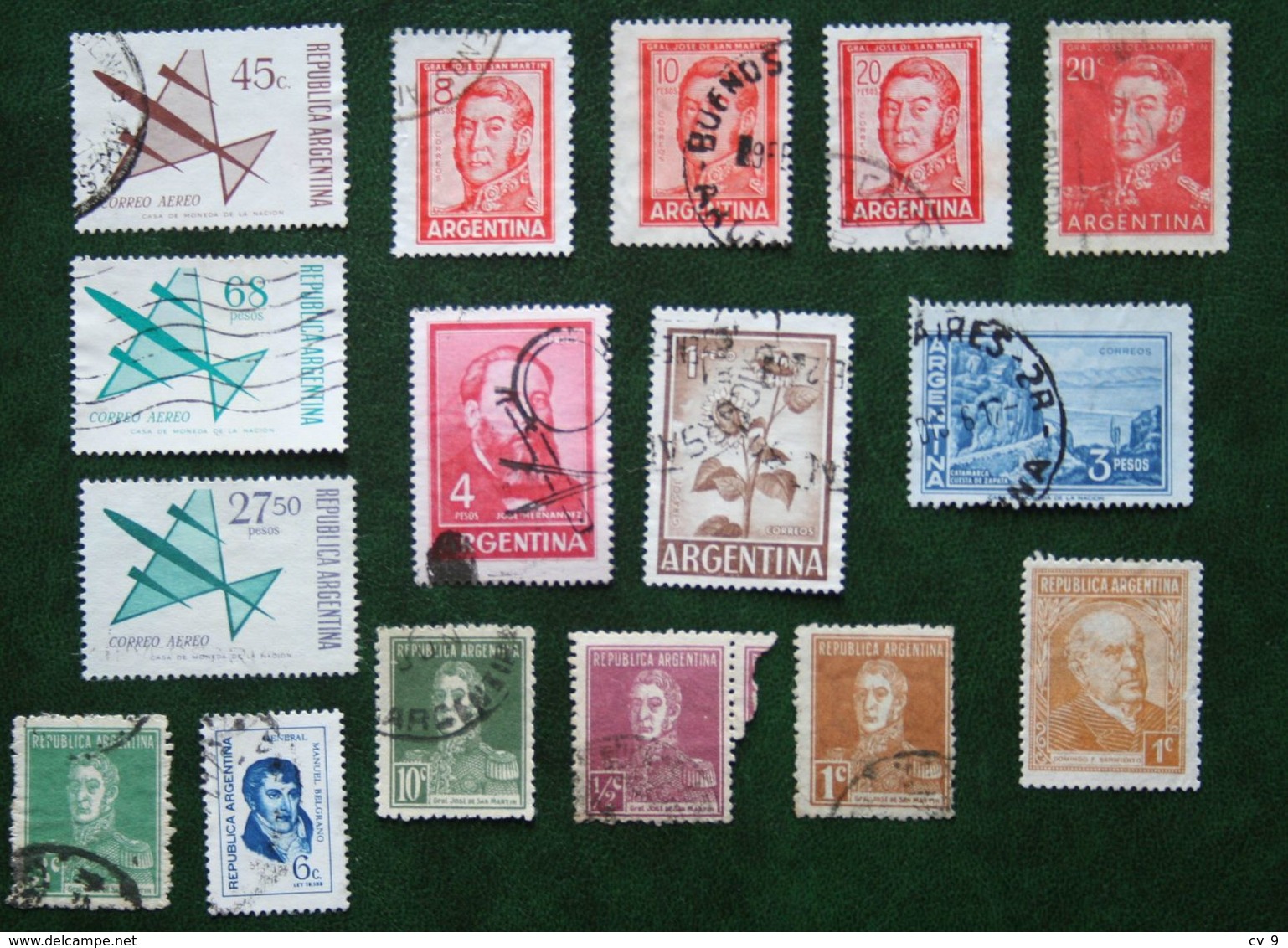 ARGENTINA ARGENTINE ARGENTINIE  - LOT DE 16 TIMBRES Used Gebruikt Oblitere - Colecciones & Series