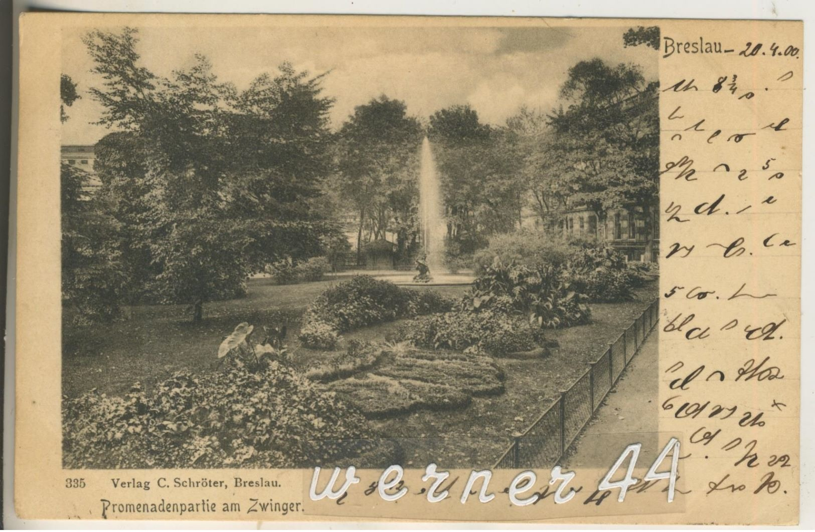 Breslau V 1900 Promenadenpartie.am Zwinger  (12911) - Schlesien