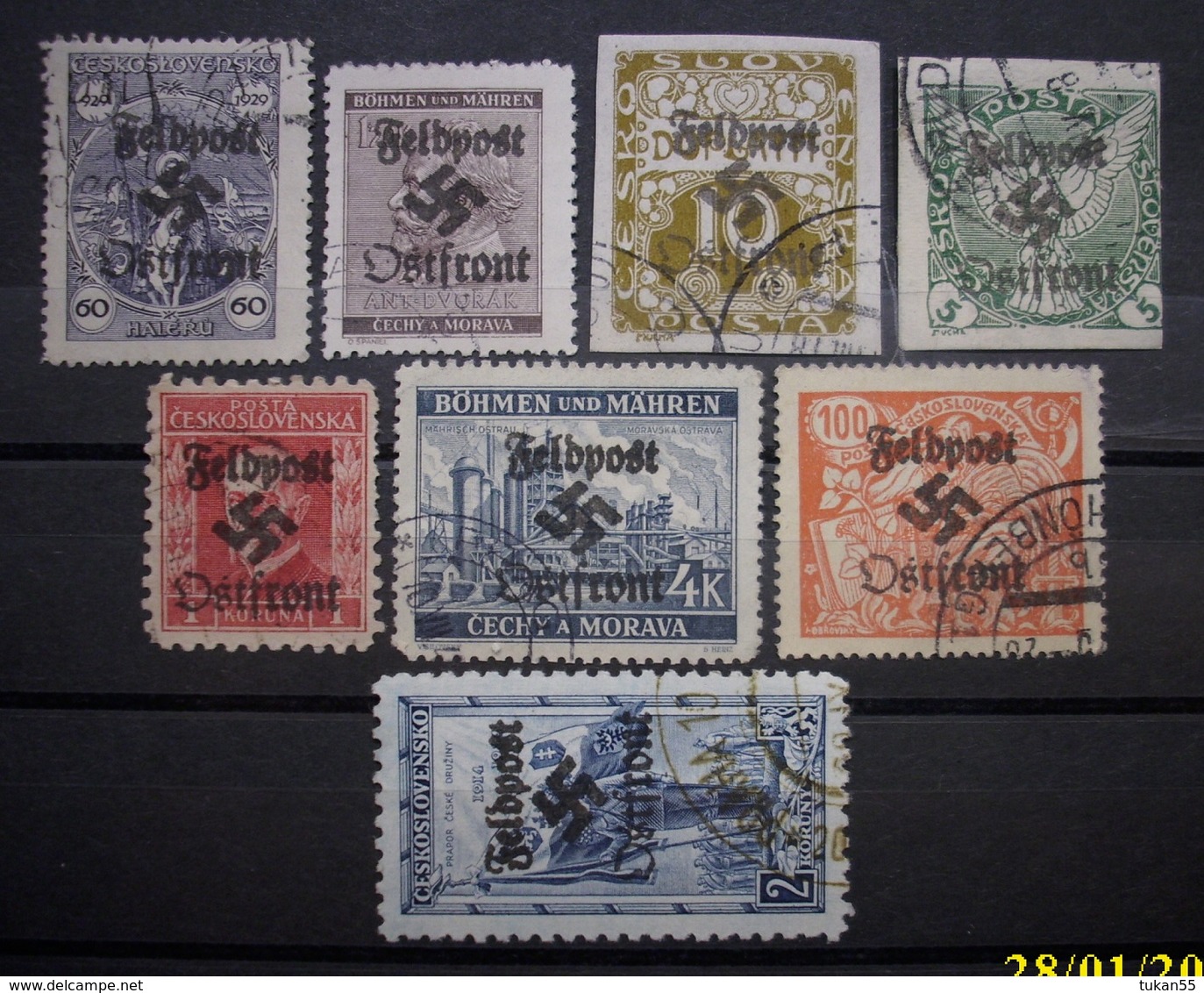 Dt.Reich Occupation Tschechoslowakei Mit Aufdruck ! Gestempelt      (K120) - Ocupación 1938 – 45